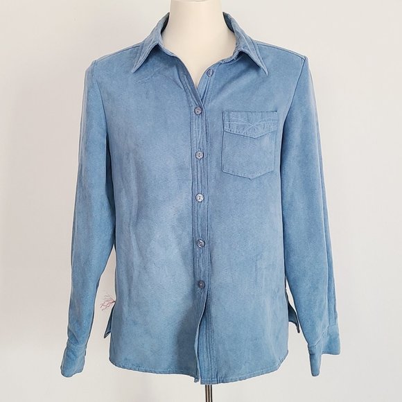 Refashioned Faux Suede Shirt (M/L) - Picture 2 of 7